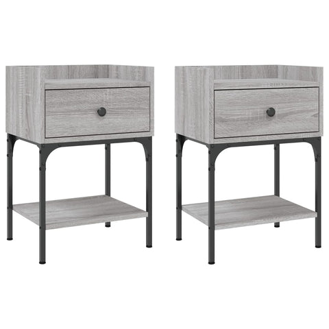 vidaXL Bedside Tables 2 pcs Grey Sonoma 40.5x31x60 cm Engineered Wood