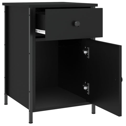 vidaXL Bedside Cabinet Black 40x42x60 cm Engineered Wood