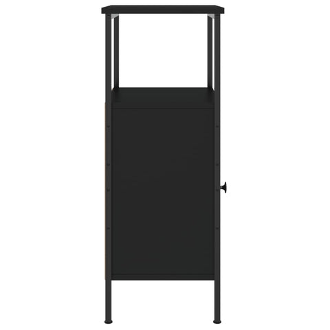vidaXL Bedside Cabinet Black 41x31x80 cm Engineered Wood
