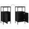 vidaXL Bedside Cabinet Black 41x31x80 cm Engineered Wood
