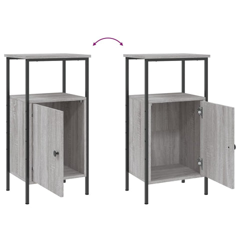 vidaXL Bedside Cabinets 2 pcs Grey Sonoma 41x31x80 cm Engineered Wood