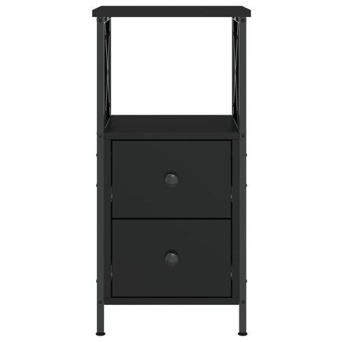 vidaXL Bedside Cabinet Black 34x35.5x70 cm Engineered Wood
