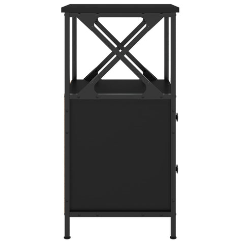 vidaXL Bedside Cabinet Black 34x35.5x70 cm Engineered Wood