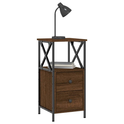 vidaXL Bedside Cabinets 2 pcs Brown Oak 34x35.5x70 cm Engineered Wood