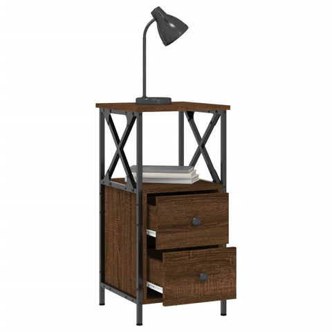 vidaXL Bedside Cabinets 2 pcs Brown Oak 34x35.5x70 cm Engineered Wood