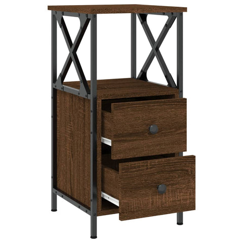 vidaXL Bedside Cabinets 2 pcs Brown Oak 34x35.5x70 cm Engineered Wood
