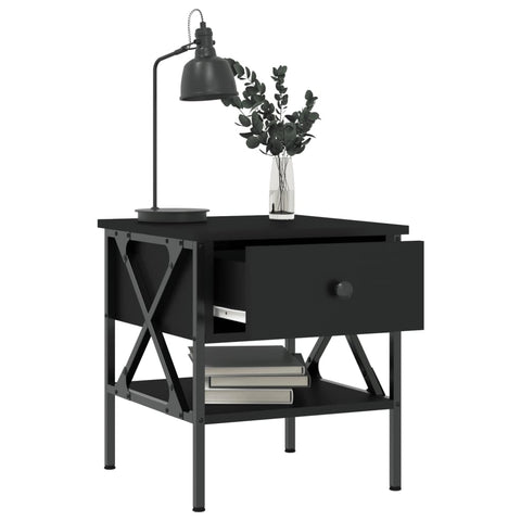 vidaXL Bedside Table Black 40x42x45 cm Engineered Wood