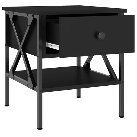 vidaXL Bedside Table Black 40x42x45 cm Engineered Wood