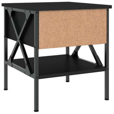 vidaXL Bedside Table Black 40x42x45 cm Engineered Wood