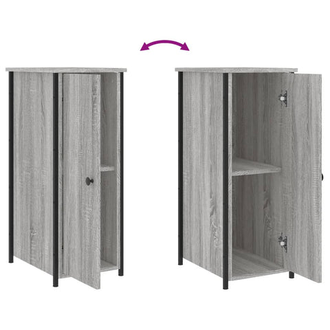 vidaXL Bedside Cabinet Grey Sonoma 32x42x80 cm Engineered Wood
