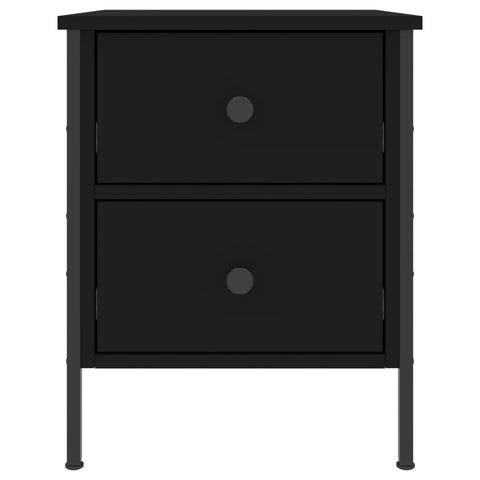 vidaXL Bedside Cabinet Black 40x42x50 cm Engineered Wood