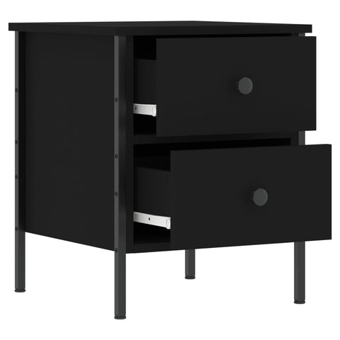vidaXL Bedside Cabinet Black 40x42x50 cm Engineered Wood