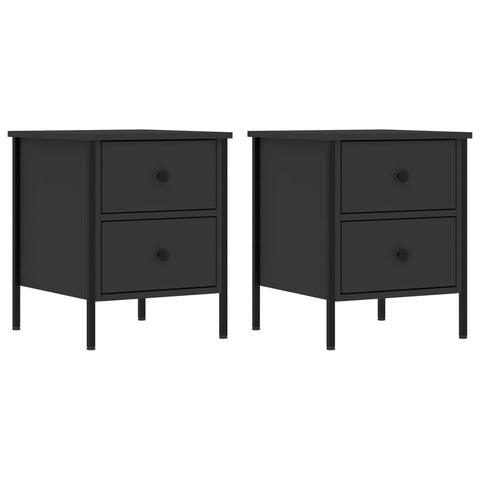 vidaXL Bedside Cabinets 2 pcs Black 40x42x50 cm Engineered Wood