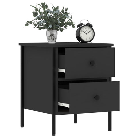 vidaXL Bedside Cabinets 2 pcs Black 40x42x50 cm Engineered Wood