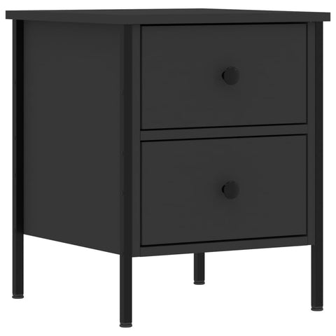 vidaXL Bedside Cabinets 2 pcs Black 40x42x50 cm Engineered Wood