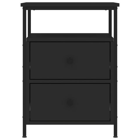 vidaXL Bedside Cabinet Black 44x45x60 cm Engineered Wood
