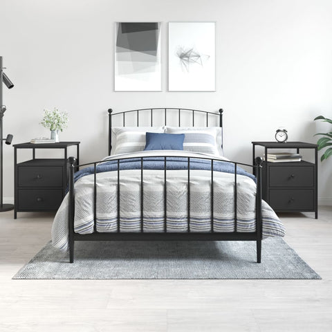 vidaXL Bedside Cabinets 2 pcs Black 44x45x60 cm Engineered Wood