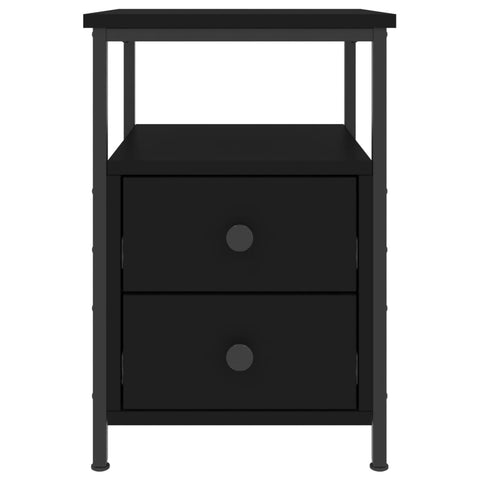 vidaXL Bedside Cabinet Black 34x35.5x50 cm Engineered Wood