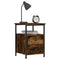 vidaXL Bedside Cabinet Smoked Oak 34x35.5x50 cm Engineered Wood