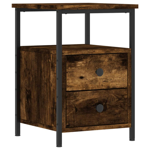 vidaXL Bedside Cabinets 2 pcs Smoked Oak 34x35.5x50 cm Engineered Wood
