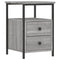 vidaXL Bedside Cabinet Grey Sonoma 34x35.5x50 cm Engineered Wood