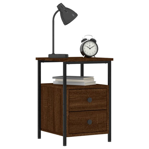 vidaXL Bedside Cabinets 2 pcs Brown Oak 34x35.5x50 cm Engineered Wood