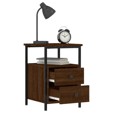 vidaXL Bedside Cabinets 2 pcs Brown Oak 34x35.5x50 cm Engineered Wood