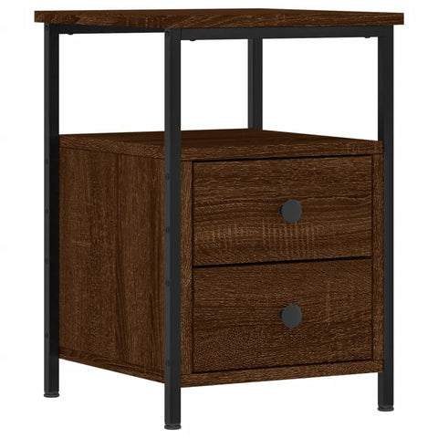 vidaXL Bedside Cabinets 2 pcs Brown Oak 34x35.5x50 cm Engineered Wood