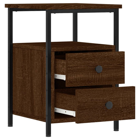 vidaXL Bedside Cabinets 2 pcs Brown Oak 34x35.5x50 cm Engineered Wood