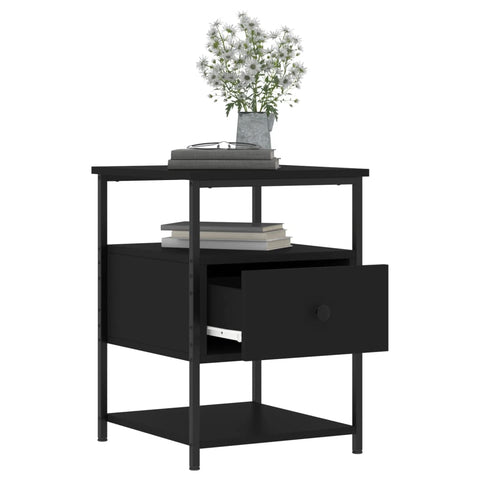 vidaXL Bedside Cabinets 2 pcs Black 40x42x56 cm Engineered Wood