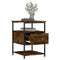 vidaXL Bedside Cabinet Smoked Oak 40x42x56 cm Engineered Wood