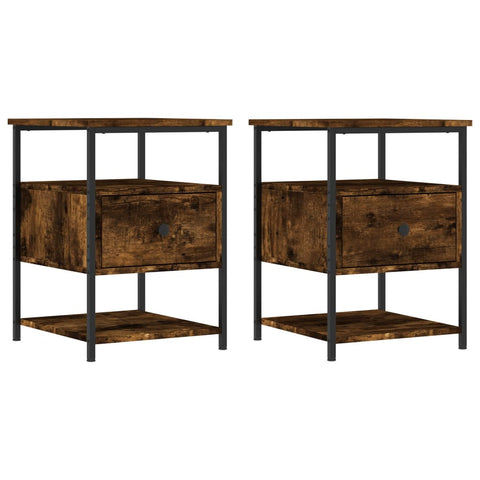 vidaXL Bedside Cabinets 2 pcs Smoked Oak 40x42x56 cm Engineered Wood