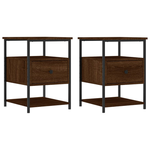 vidaXL Bedside Cabinets 2 pcs Brown Oak 40x42x56 cm Engineered Wood
