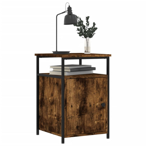 vidaXL Bedside Cabinet Smoked Oak 40x42x60 cm Engineered Wood