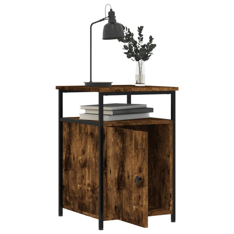 vidaXL Bedside Cabinet Smoked Oak 40x42x60 cm Engineered Wood