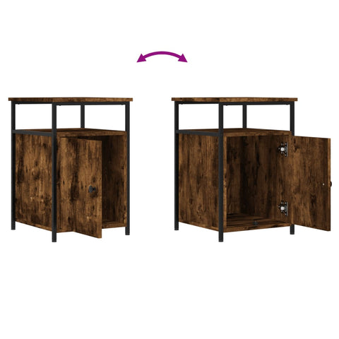vidaXL Bedside Cabinet Smoked Oak 40x42x60 cm Engineered Wood