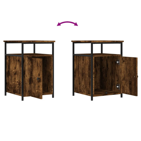 vidaXL Bedside Cabinets 2 pcs Smoked Oak 40x42x60 cm Engineered Wood