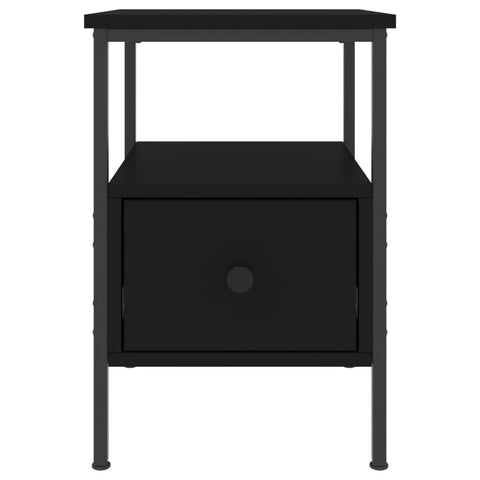 vidaXL Bedside Cabinet Black 34x36x50 cm Engineered Wood