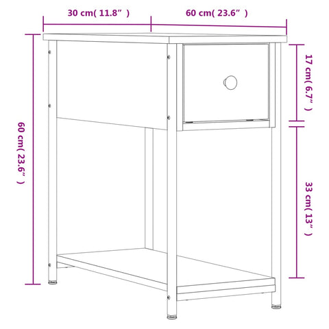 vidaXL Bedside Cabinet Black 30x60x60 cm Engineered Wood