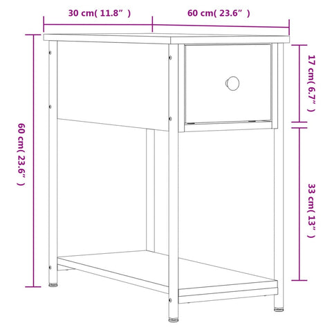 vidaXL Bedside Cabinet Brown Oak 30x60x60 cm Engineered Wood