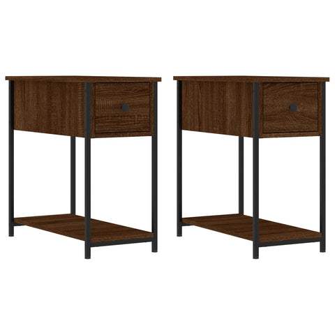 vidaXL Bedside Cabinets 2 pcs Brown Oak 30x60x60 cm Engineered Wood