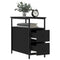 vidaXL Bedside Cabinet Black 30x60x60 cm Engineered Wood