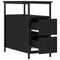 vidaXL Bedside Cabinet Black 30x60x60 cm Engineered Wood