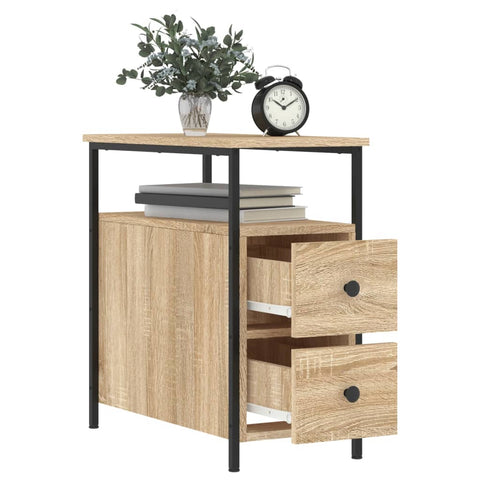 vidaXL Bedside Cabinets 2 pcs Sonoma Oak 30x60x60 cm Engineered Wood