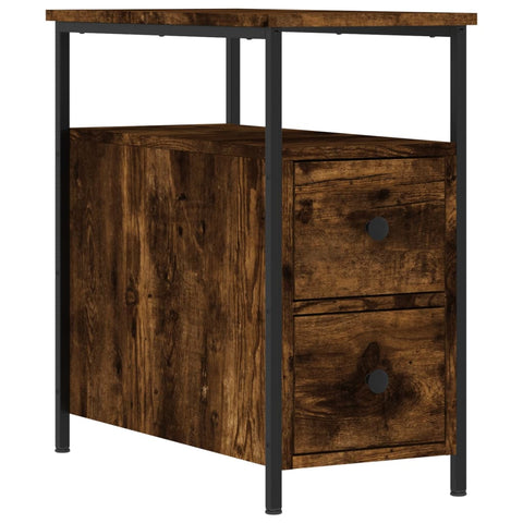 vidaXL Bedside Cabinet Smoked Oak 30x60x60 cm Engineered Wood
