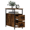 vidaXL Bedside Cabinet Smoked Oak 30x60x60 cm Engineered Wood