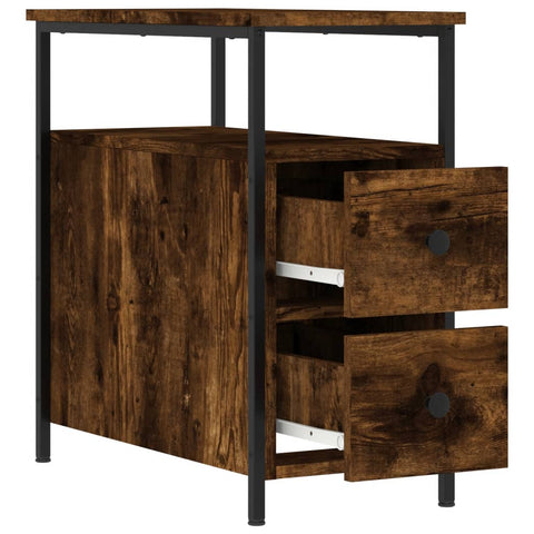vidaXL Bedside Cabinet Smoked Oak 30x60x60 cm Engineered Wood