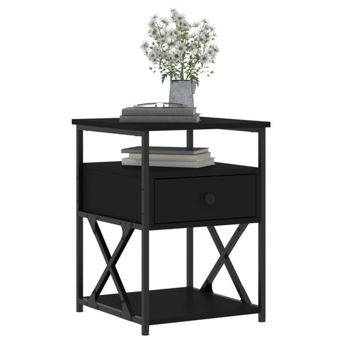 vidaXL Bedside Cabinets 2 pcs Black 40x42x55 cm Engineered Wood