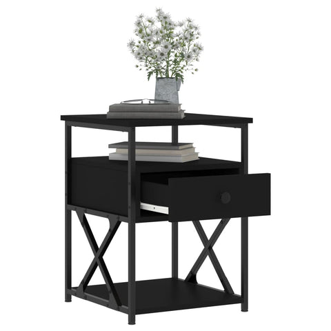 vidaXL Bedside Cabinets 2 pcs Black 40x42x55 cm Engineered Wood