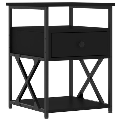 vidaXL Bedside Cabinets 2 pcs Black 40x42x55 cm Engineered Wood